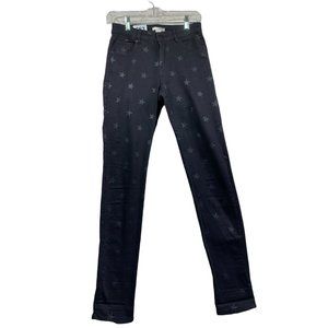 Black H&M Skinny Jeans with Stars For Women Size 6 (863)